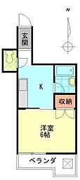 シティタウン久永No.1 1Kの間取図画像