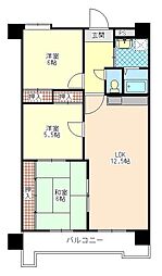 日生ロイヤルマンション上宗方 3LDKの間取図画像