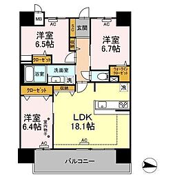 ParkAvenueEAST 3LDKの間取図画像