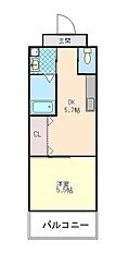 メゾンドクレチュール 1DKの間取図画像