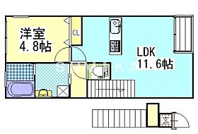 ラック南方  ｜ 岡山県岡山市北区南方4丁目（賃貸アパート1LDK・2階・41.36㎡） その2