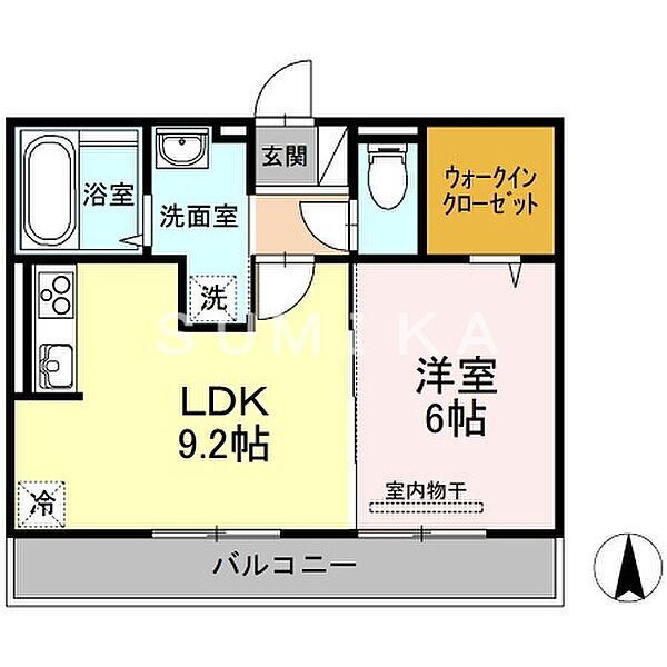 グロリア　Ａ棟 ｜岡山県岡山市南区西市(賃貸アパート1LDK・2階・40.04㎡)の写真 その2