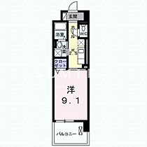 カーサ　デル　ソール  ｜ 岡山県岡山市北区今1丁目（賃貸マンション1K・3階・30.96㎡） その2