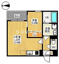 REGALEST 寿  ｜ 岡山県岡山市北区寿町（賃貸アパート1LDK・1階・30.54㎡） その2