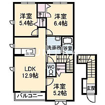 ゼーゲンハイム  ｜ 岡山県岡山市中区原尾島（賃貸アパート3LDK・2階・71.25㎡） その2