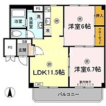 グランデュール高柳　A棟  ｜ 岡山県岡山市北区高柳西町（賃貸マンション2LDK・2階・55.89㎡） その2