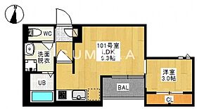 GRANDTIC 平井  ｜ 岡山県岡山市中区平井6丁目（賃貸アパート1LDK・1階・31.72㎡） その2