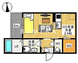 REGALEST 法界院駅前  ｜ 岡山県岡山市北区大和町2丁目（賃貸アパート1R・3階・25.66㎡） その2