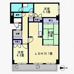 カサ・グランデ 6階3LDKの間取り