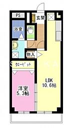 フィネス平田公園 1LDKの間取図画像