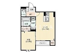 Ｒｉａｎ伊福町 1階1LDKの間取り