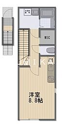 Irbis津島福居 2階ワンルームの間取り