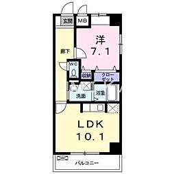 Ｃｕｏｒｅ 2階1LDKの間取り