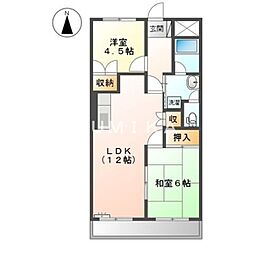 パープルメゾン 3階2LDKの間取り