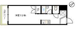 神田K2スクエア 1Kの間取図画像