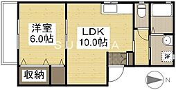 ＶｉＶｉ北方 1階1LDKの間取り