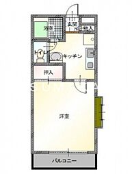 アークヒルズ西古松 1Kの間取図画像