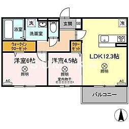 プラトーB 2LDKの間取図画像