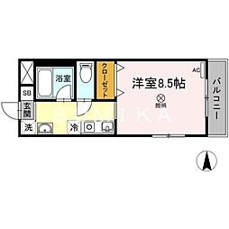 マ・メゾン三野 ワンルームの間取図画像