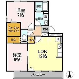 セジュール今B 2LDKの間取図画像