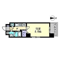 グランフォンテーヌ奉還町 1Kの間取図画像