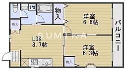 プレシャス・K 2LDKの間取図画像