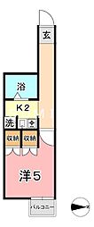 KM大元駅前 1Kの間取図画像