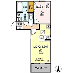 プラトーA 1LDKの間取図画像
