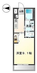 メイプルリッチウィル 1Kの間取図画像