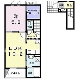 シェーネB 1LDKの間取図画像