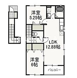 グランクレストA 2LDKの間取図画像