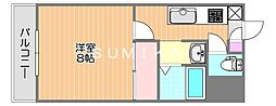 パレスマリソル 1Kの間取図画像