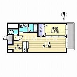 アクシス今 1LDKの間取図画像