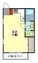メープルハウス学南 ワンルームの間取図画像