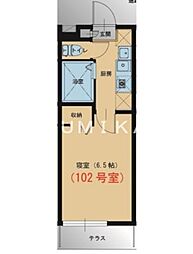 ウェーブレジデンス西川原 1Kの間取図画像