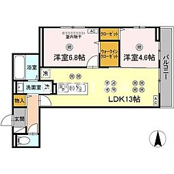 フェリックス 2LDKの間取図画像