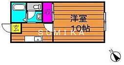 ビーライン川入A 1Kの間取図画像