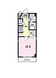 ニューメゾン森安 1Kの間取図画像