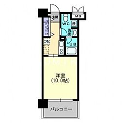 AXiS伊島 1Kの間取図画像