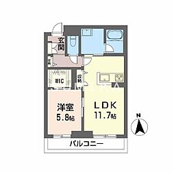 グランフィール 1LDKの間取図画像