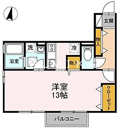 アルファームB ワンルームの間取図画像
