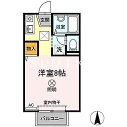 レジデンス高柳A ワンルームの間取図画像