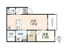 REGALE NANOKAICHI 1LDKの間取図画像