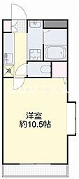 サンガーデン青江2 1Kの間取図画像