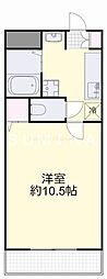 サンガーデン青江2 1Kの間取図画像