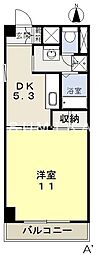 平井マンション奥田 1DKの間取図画像