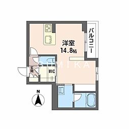 ユーグレイス東島田 ワンルームの間取図画像