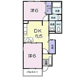 アルカンシエル 2DKの間取図画像