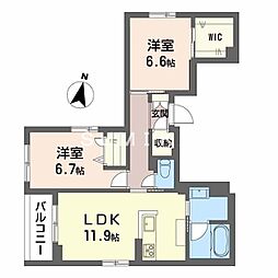 アイビー 2LDKの間取図画像