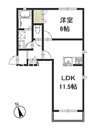 ロジュマン大供 1LDKの間取図画像